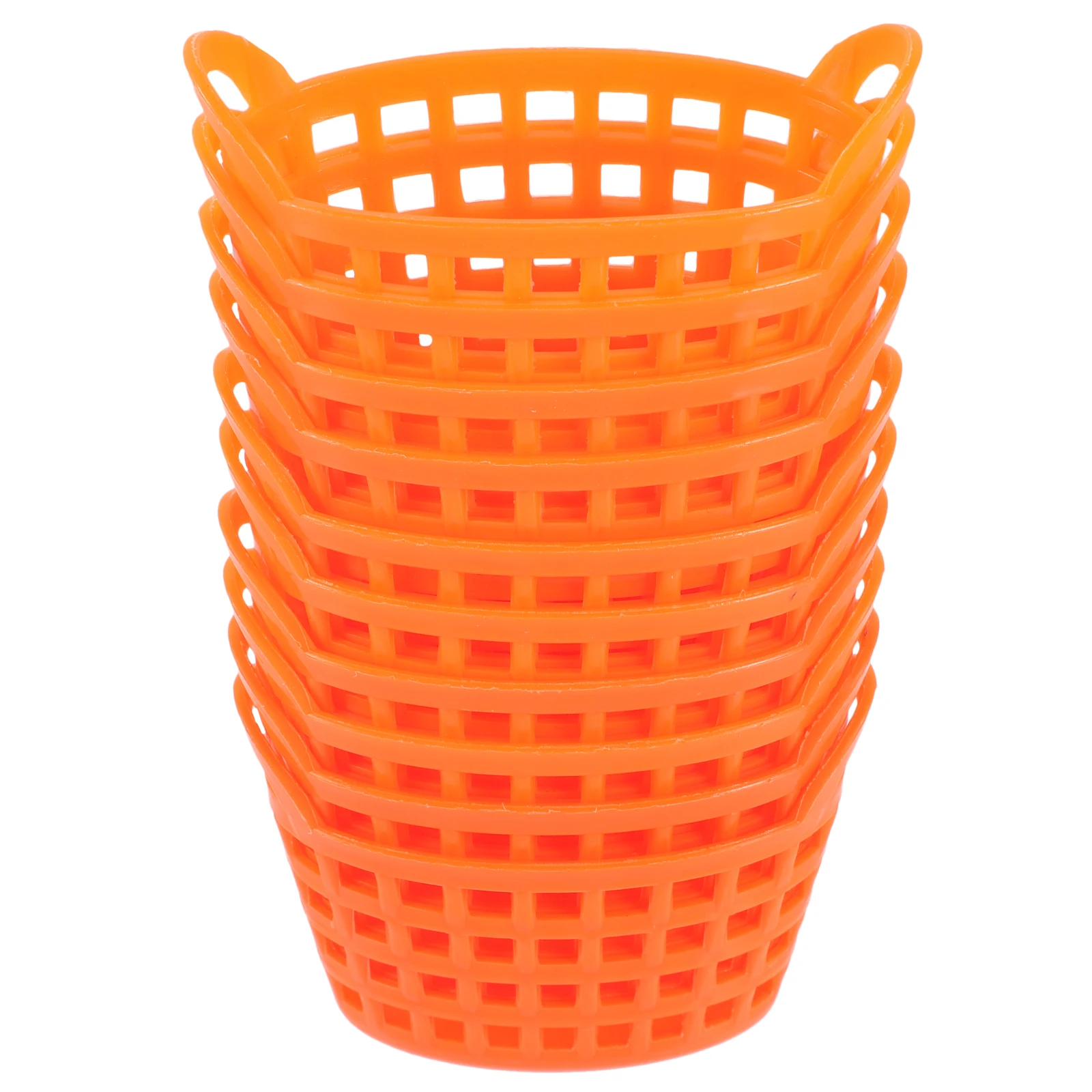 

10 Pcs Play Playing Shopping Basket Accessory Orange Plastic Small Baskets Candy Lightweight