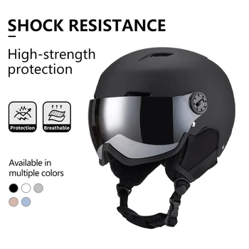 2024 새로운 업그레이드 스키 헬멧 남자 여자 어린이 초경량 스노우 보드 스케이트 보드 오토바이 스노 모빌 스키 헬멧 바이저 고글