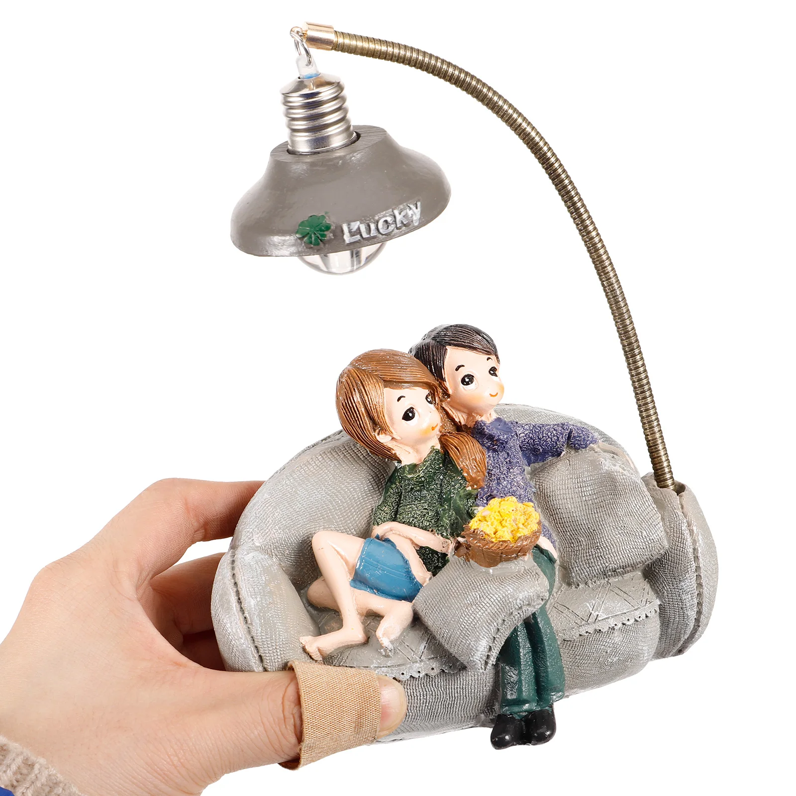 

Couple Night Light Resin Cartoon Figurine Lamp Dimmable Bedside Tabletop Decor Bedroom Living Room Party Ornament