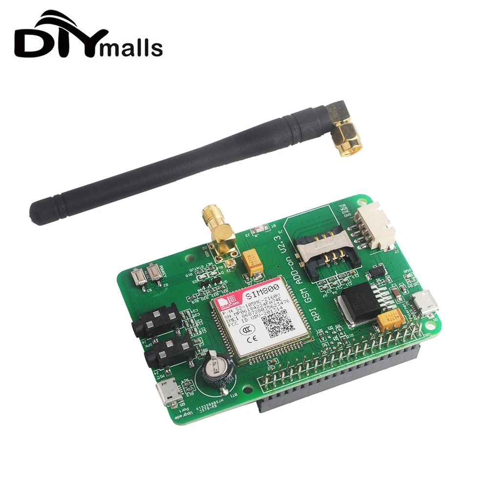 Moduł SIM800 GSM GPRS BT V2.3 dla Raspberry PI 3 Model B+, czterozakresowy moduł GSM/GPRS/BT dla Raspberry PI