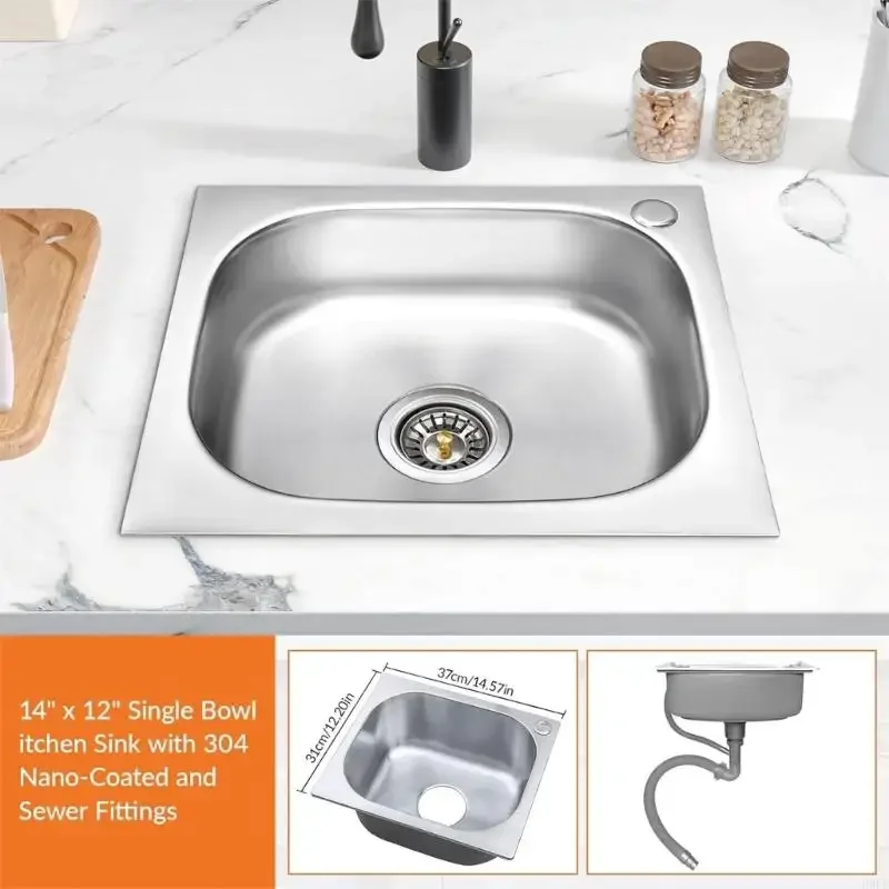 

Single Bowl Dish Washing Sink Stainless Steels Square Kitchen Sinks Dishwashing Pool Hand Wash Basin Sink Enduring D7YA