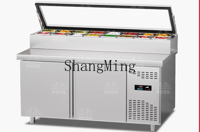 ZYY 商業鮮度保持ワークベンチフルーツフィッシングディスプレイキャビネット冷蔵野菜冷凍庫小型材料冷蔵庫