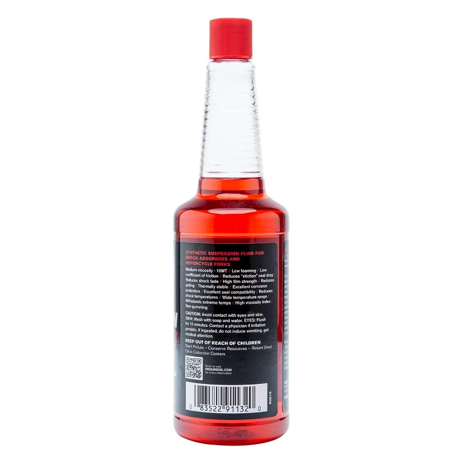 Red Line 91132 Medium 10WT Synthetic Suspension Fluid Red 16 Ounce for HighPerformance Vehicle Suspension Systems Provides Supe
