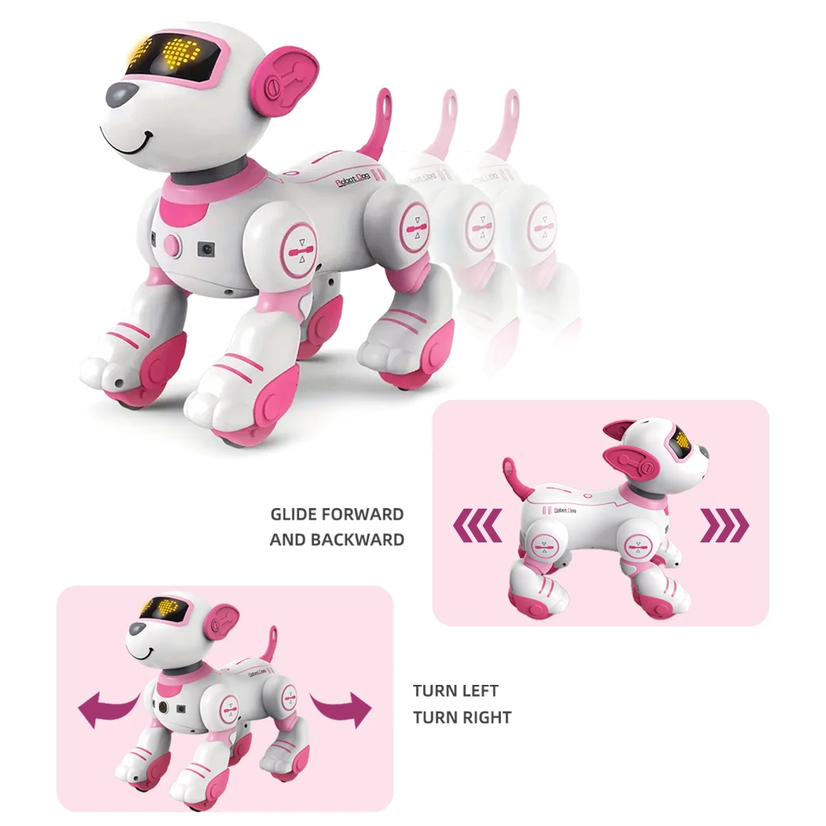 Jouets intelligents de télécommande de chien de Robot, animal de compagnie électronique interactif bricolage programmation fonction vocale chanson musicale cadeaux pour les enfants