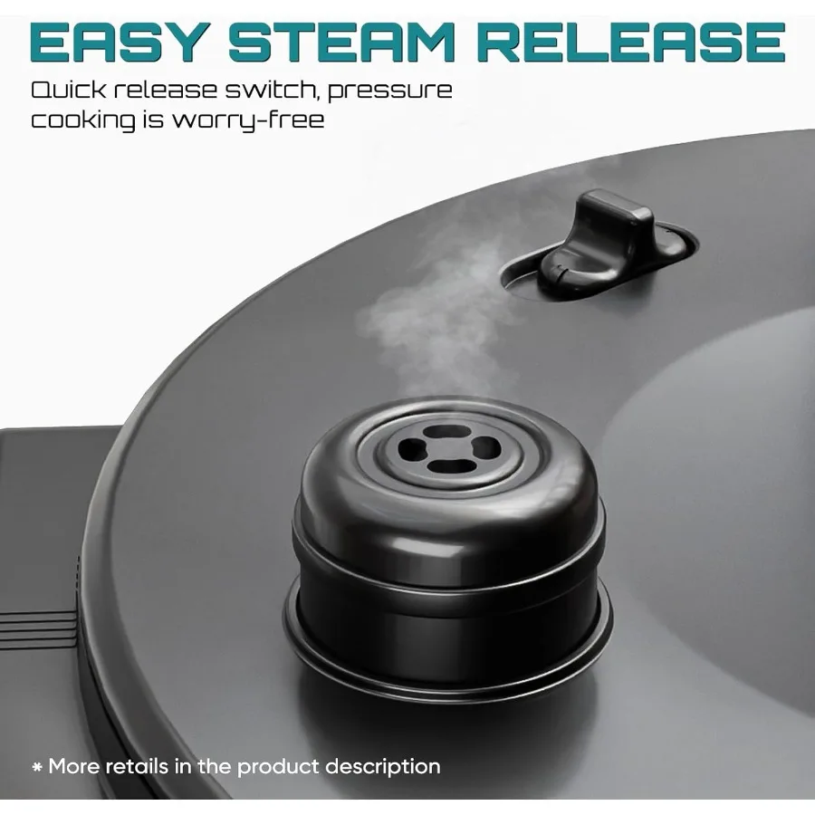 Elektrischer Schnellkochtopf, 8-Liter-Multikocher aus Edelstahl zum Schnellkochtopfen, Reisdämpfen, Joghurtherstellung, langsames Kochen, Mea