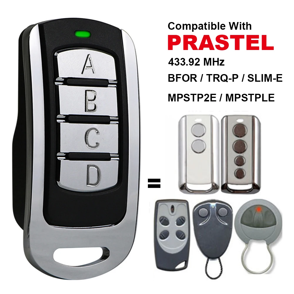 PRASTEL BFOR TRQ-P SLIM-E MPSTP2E MPSTPLE 433MHz Garage Door Remote Control 433.92MHz Rolling Code Transmitter