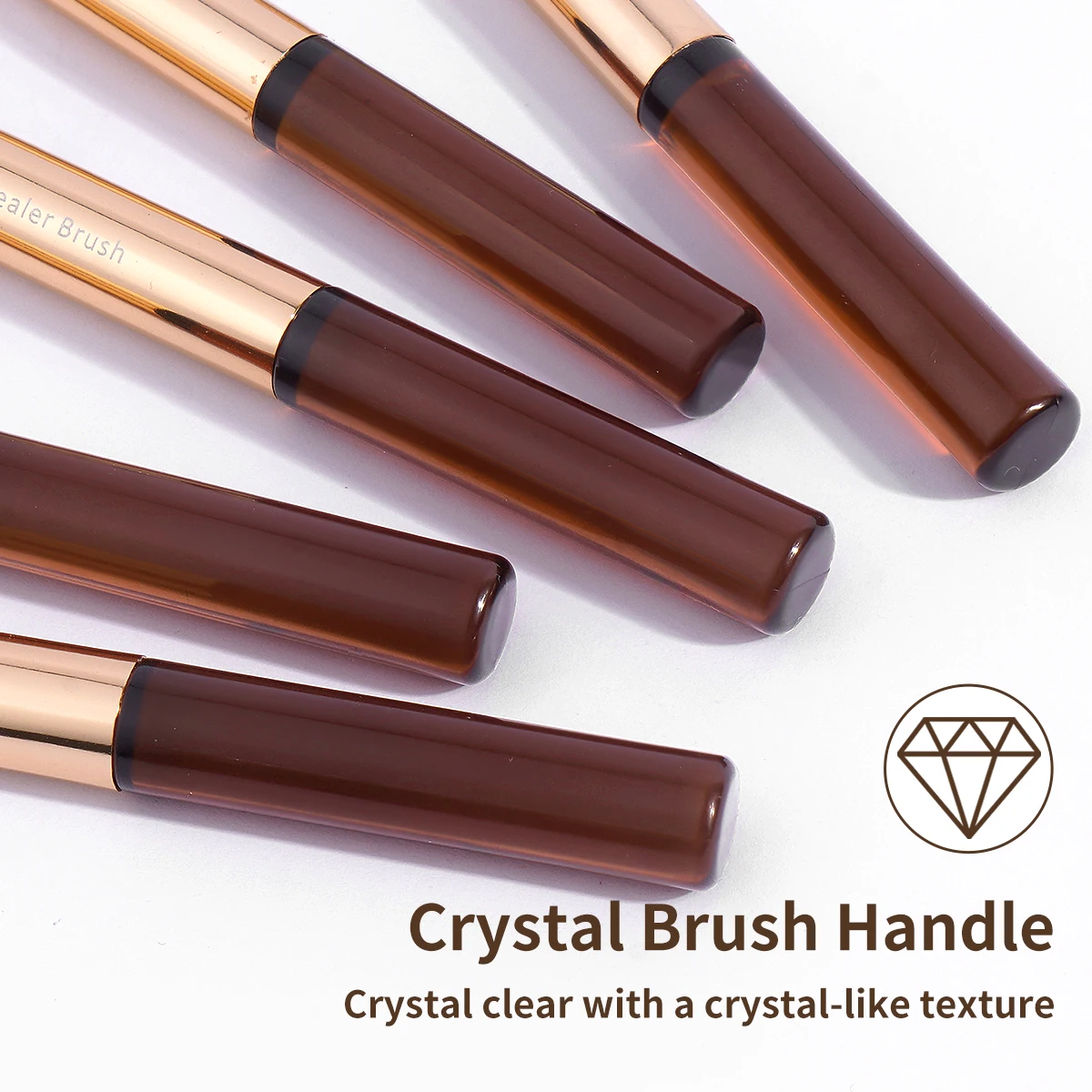 MAANGE 5pcs Aluminum Makeup Brushes Eyeshadow Details Coffee Super Soft Bristles for Concealing Highlight Gift for Christmas