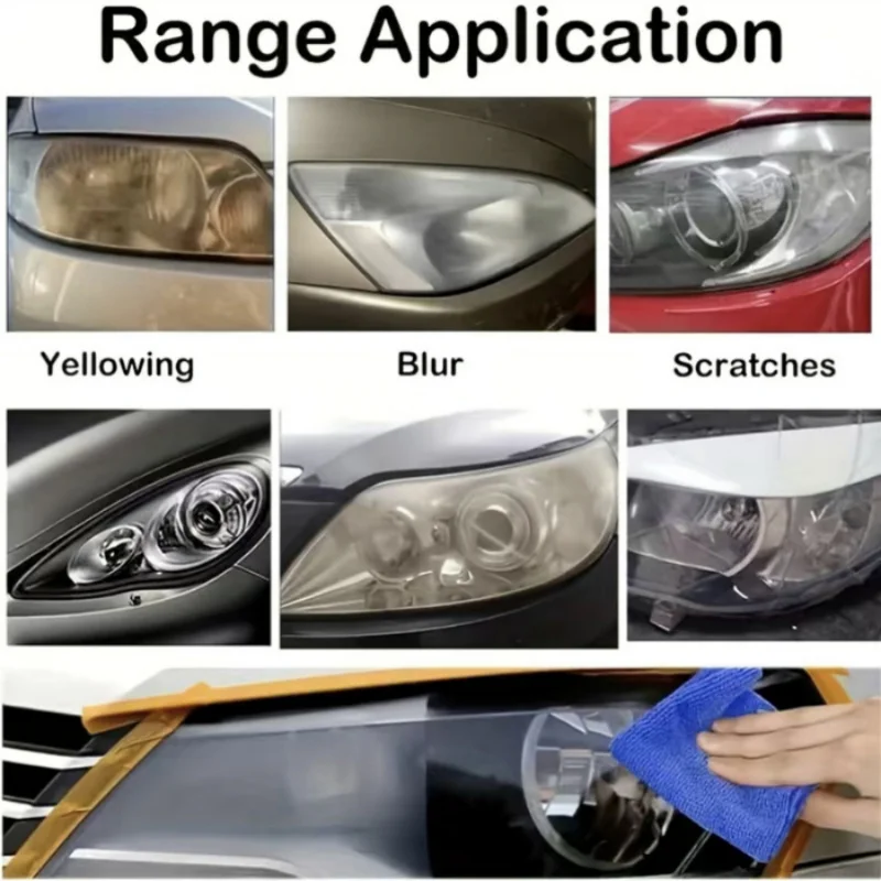 Car Headlight Restoration Kit - Renew Yellow Hues, Scratch & Blur Repair, Restore Brightnes to Both Front & Rear Headlamp Polish image 4
