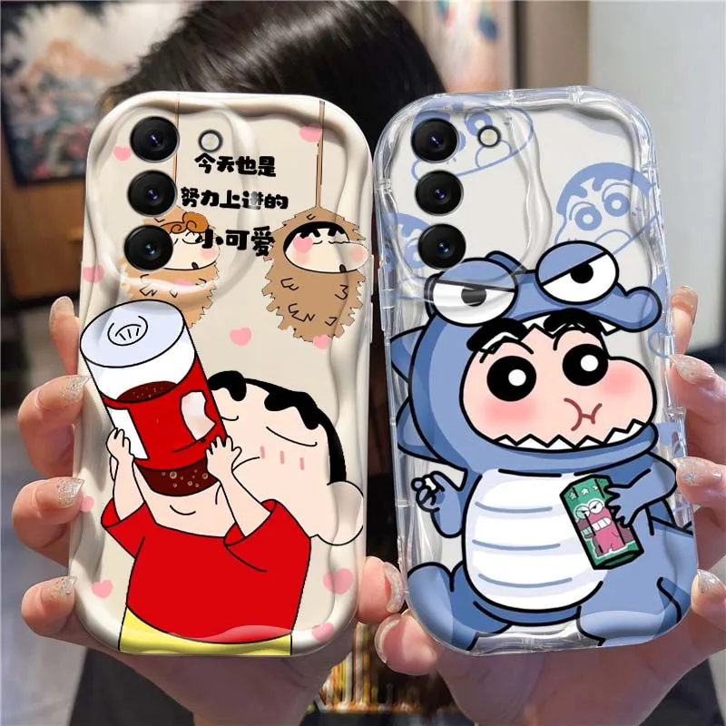 

C-Crayons S-Shin-chans Cute For Samsung S25 S24 S23 S22 S21 S20 A04 A05s A05 A06 Ultra Plus FE 5G Wave Oil Phone Case