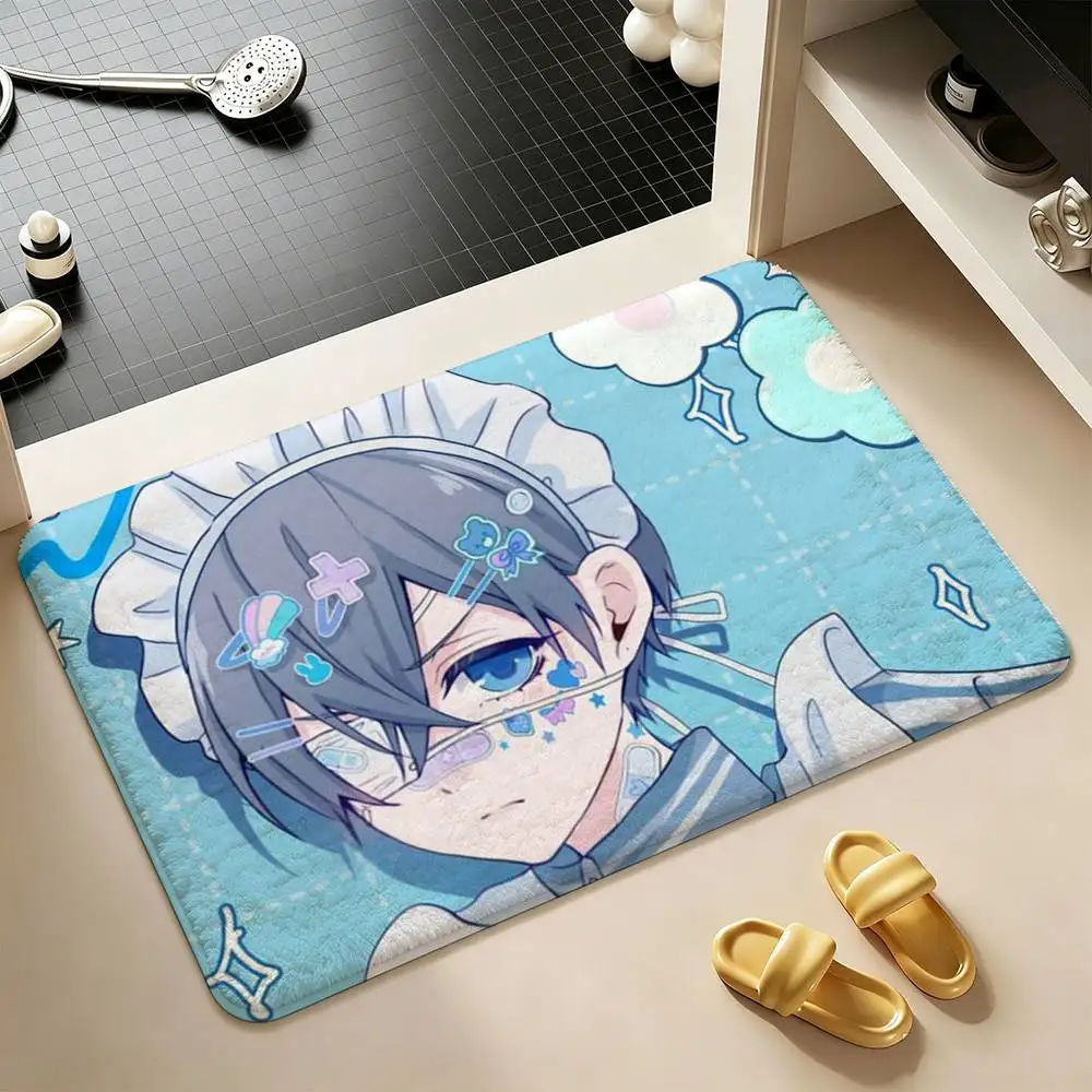 Ciel Phantomhive Anime  Shower Room Absorbent Small Floor Mat Soft Comfortable Decorative Foot Mat