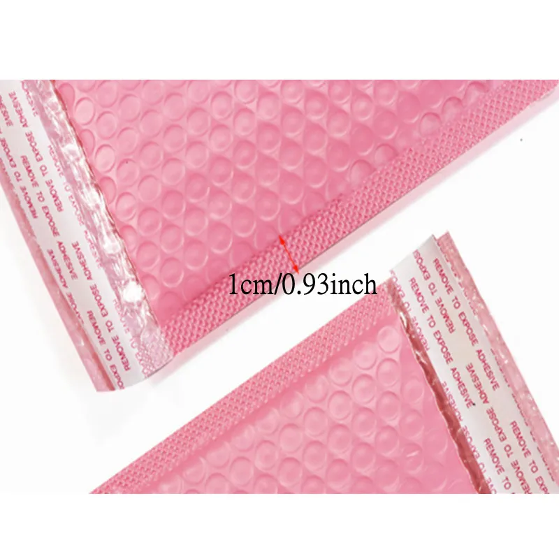 10/20 pink bubble shaped gift packaging bags, mailman bubble filled mailman envelopes, self sealing shipping bags, bubble filled