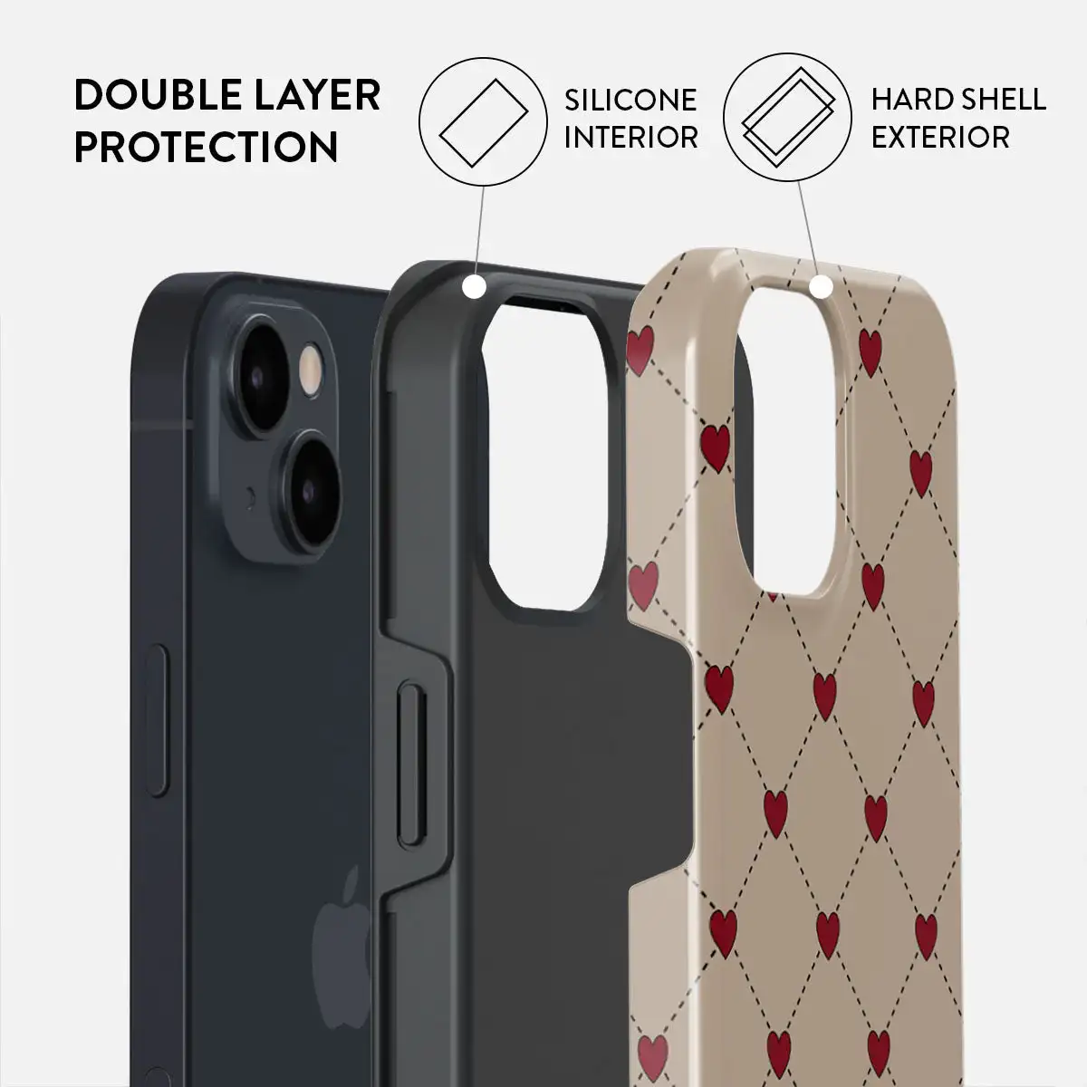 Magnetic Funda Love Grid Pattern Case For IPHONE 16ProMax 15 14 13 12 11 PRO Plus Acrylic TPU Two in one Magnetic Phone Cases