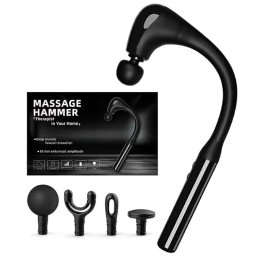 

Deep Tissue Massage Gun with Extension Handle for Neck Back and Shoulder Pain Relief Portable Handheld Percussion Massager with