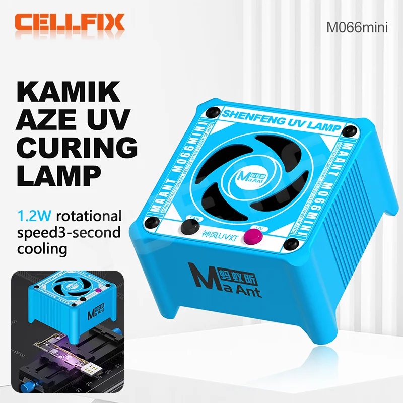 

MaAnt M066MINI UV Curing Lamp 3 Seconds Fast Curing with Cooling Fan for Phone Motherboard UV Glue Repair