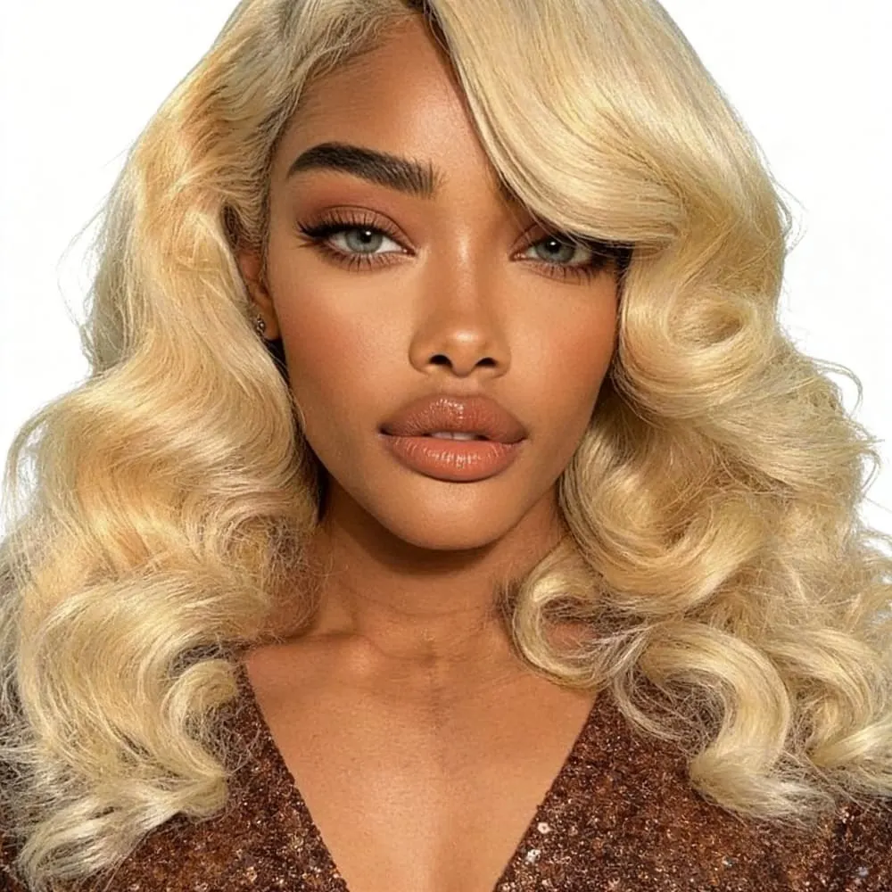 

Светлый короткий парик-каре 613 с волнистыми локонами и HD-кружевной основой 13x4 для женщин, парик из натуральных волос, плотность 200%