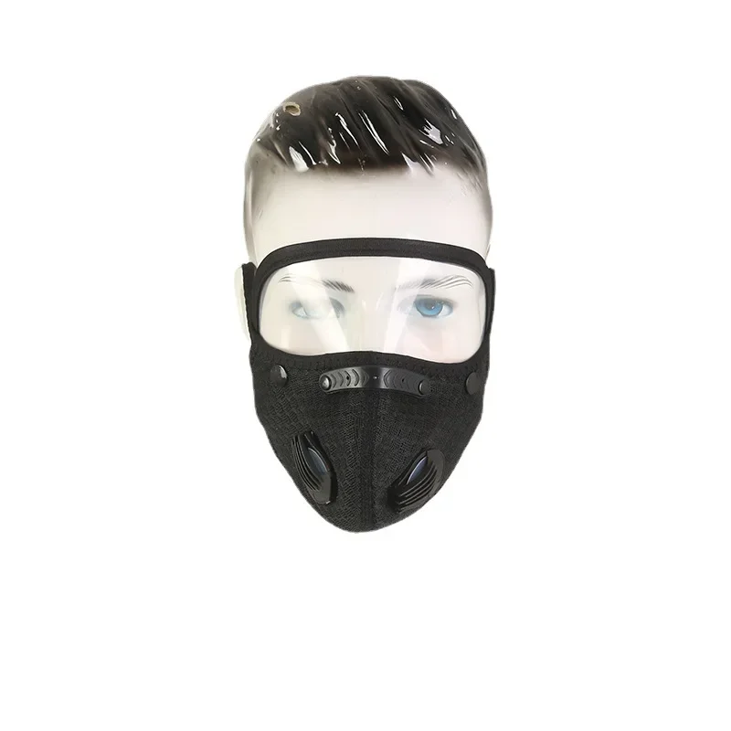 Maschera da ciclismo con filtri da 1pc maschera da ciclismo traspirante per bici copertura per il viso da corsa sportiva antipolvere a carbone attivo