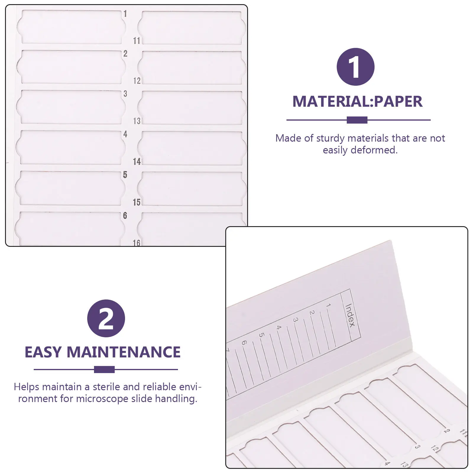 2Pcs Laboratory Glass Slide Holder Rack Stackable White Microscope Slide Drying Stand 20 Slides Capacity Corrosion Resistant