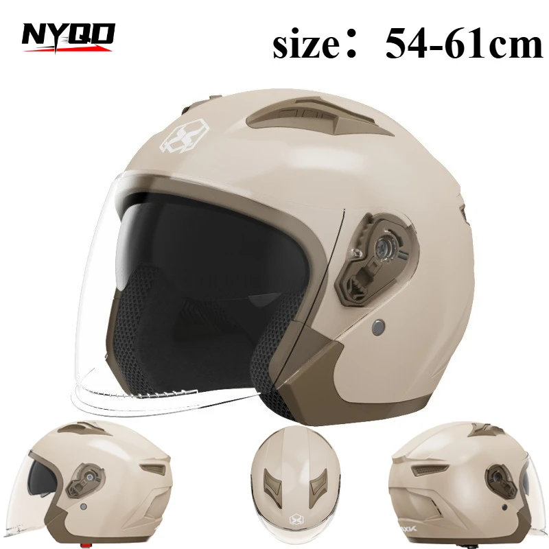 

Motorcycle Helmets Dual Visor Unisex Winter Motorbike Helmet 3/4 Open Face Motocross Racing Protective Helmet Four Seasons