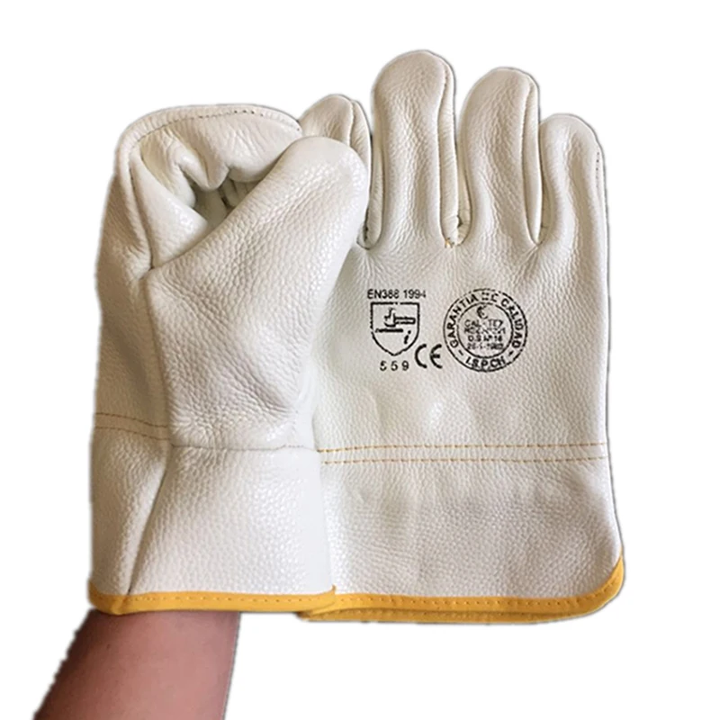 Cow Skin Leather Gloves Safe Men Work Safety Working Mechanical Repairing Gardening Gloves Insulation Welder Welding Gloves