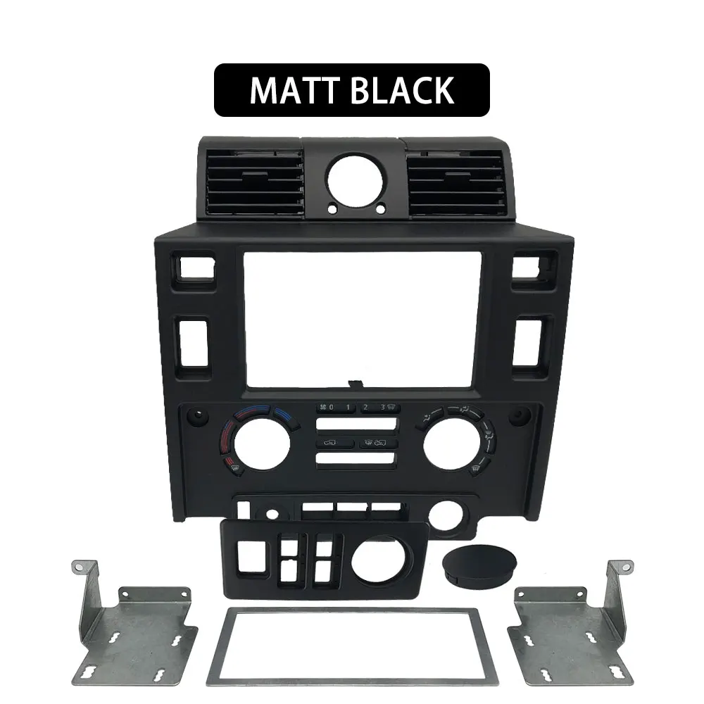 Salpicadero interior para Land Rover defender, consola central de carbono mate, negro brillante