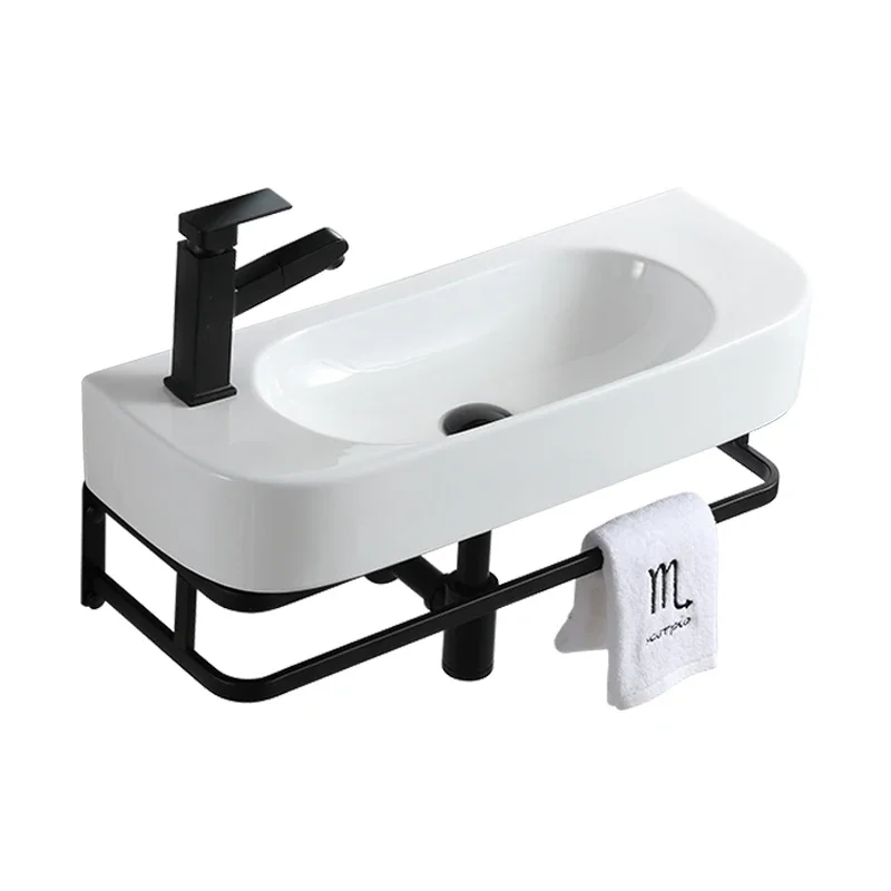 

Hxl Wall-Mounted Wash Basin Balcony Washbasin Bathroom Corner Wall-Hung Basin Bracket Basin