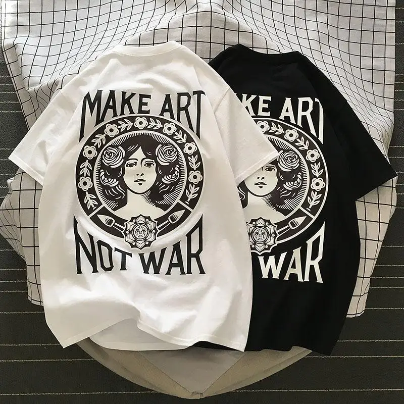 plus Size 300 Pou American Sle Printed ort Sve T-irt ex Summer New Oversize Couple f Sve Top