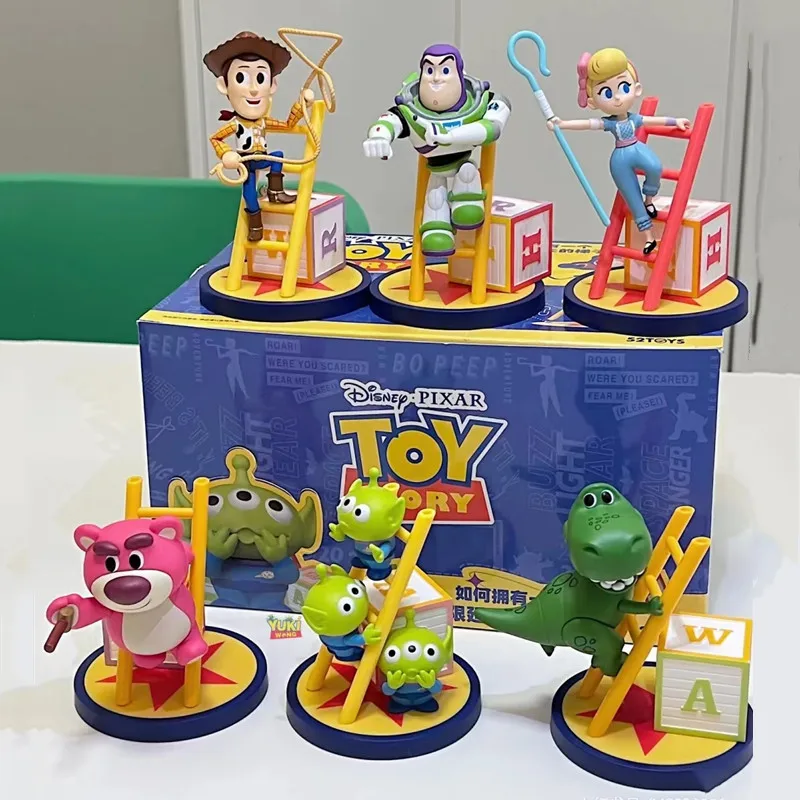 

Disney Toy Story Woody Buzz Lightyear Lotso Blind Box Animation Peripheral Figure Model Ladder Stand Series Mysterious Box Gift