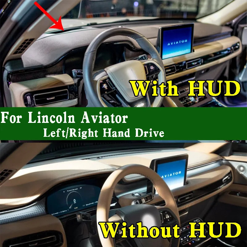 For Lincoln Aviator GT 2020-2023 Dashmat Dashboard Cover Instrument Panel Sunscreen Insulation Protective Pad Anti-Dirt Proof