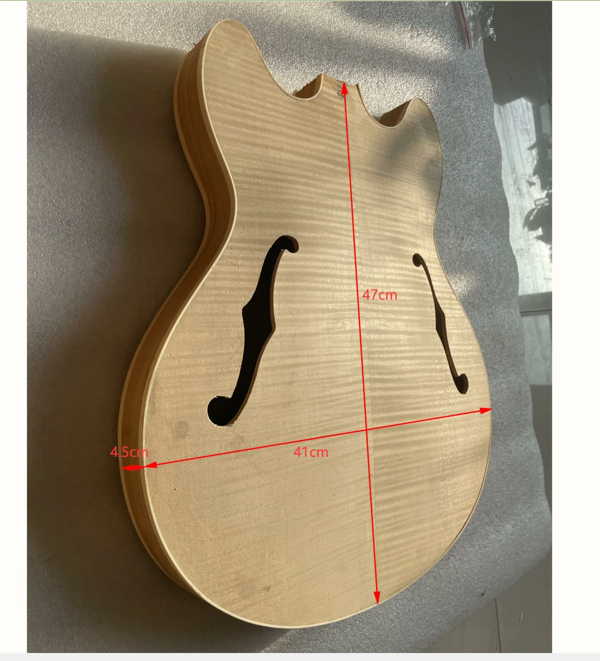 41 Inch Jazz Guitar Body Unfinished Thinbody plywood Flame Maple Veneer Top Maple Back Veneer Side Send Pictures Before Send