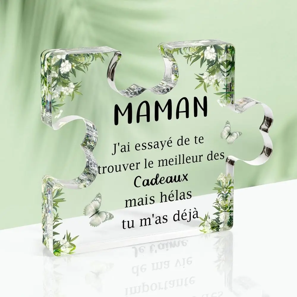 Puzzle Acrylic Decor Ideal for Mother's Day, Grandma's Day, Christmas & Birthdays Fade-Resistant, Versatile Seasonal Collectible