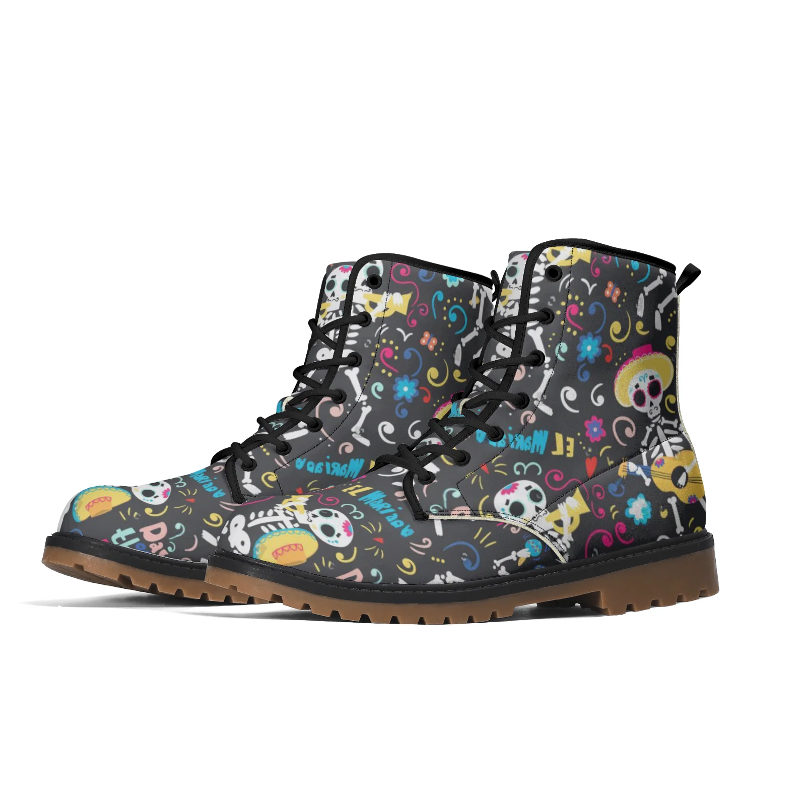 

Customized skull music high boots street casual mid-top boots men and women spring and autumn boots