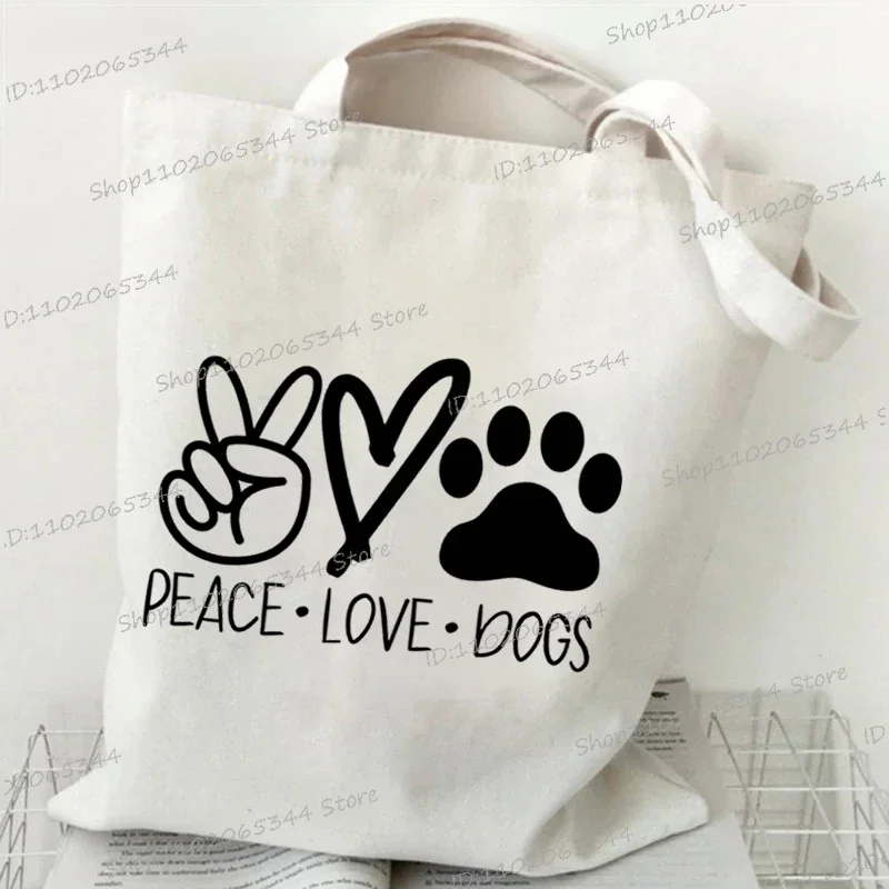

Fashion Dogs Paws Handbags Printed Love Dogs Shopping Bag Casual Women Shoulder Bag Summer Kawaii Female Tote Travel Beach Bag