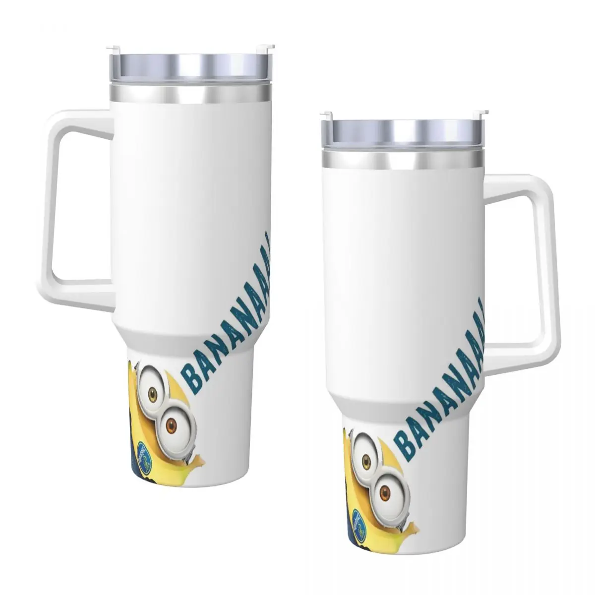 Stainless Steel Tumbler M- Minions Mugs Cup With Straws Travel Cold Drink Water Bottle Insulated Large Capacity Thermal Mug