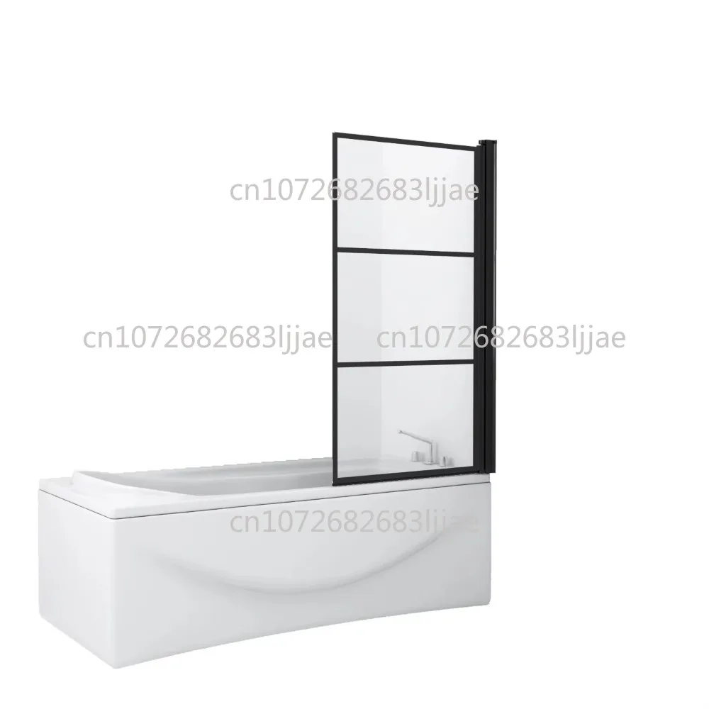 

Folding Bathtub Shower Screen for Black Matt Shower Room Cabin