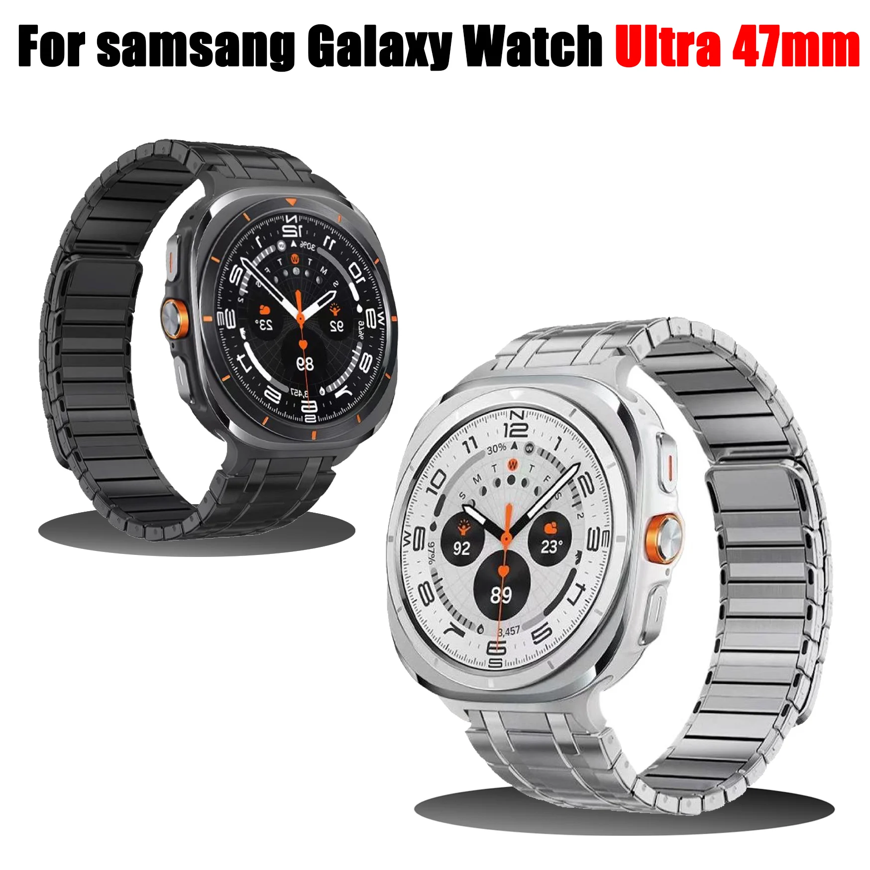 Strong Magnetic Metal AP Style Bracelet for Samsung Galaxy Watch Ultra 47mm GalaxyUltra Band 304 Stainless Steel Link Loop Strap