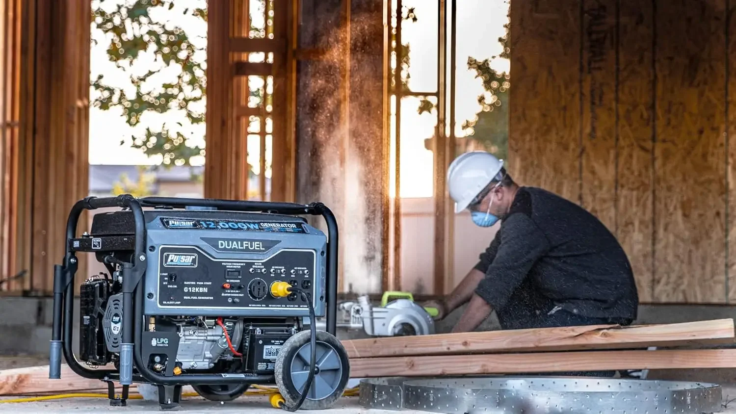 

G12KBN Сверхмощный портативный двухтопливный генератор — номинальная мощность 9500 Вт