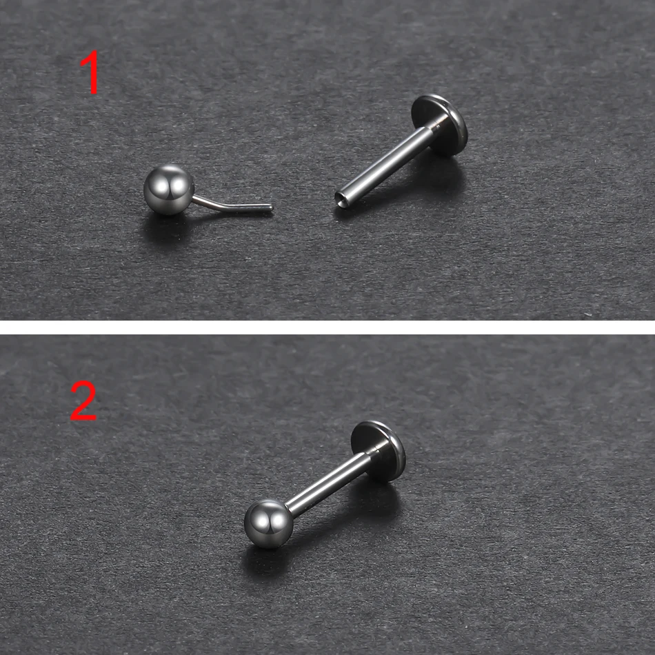 1/10pcs Titanium Push-in Balls Labret Piercing Lip Ring 20G 18G 16G Threadless Cartilage Helix Earring Body Jewelry view 3