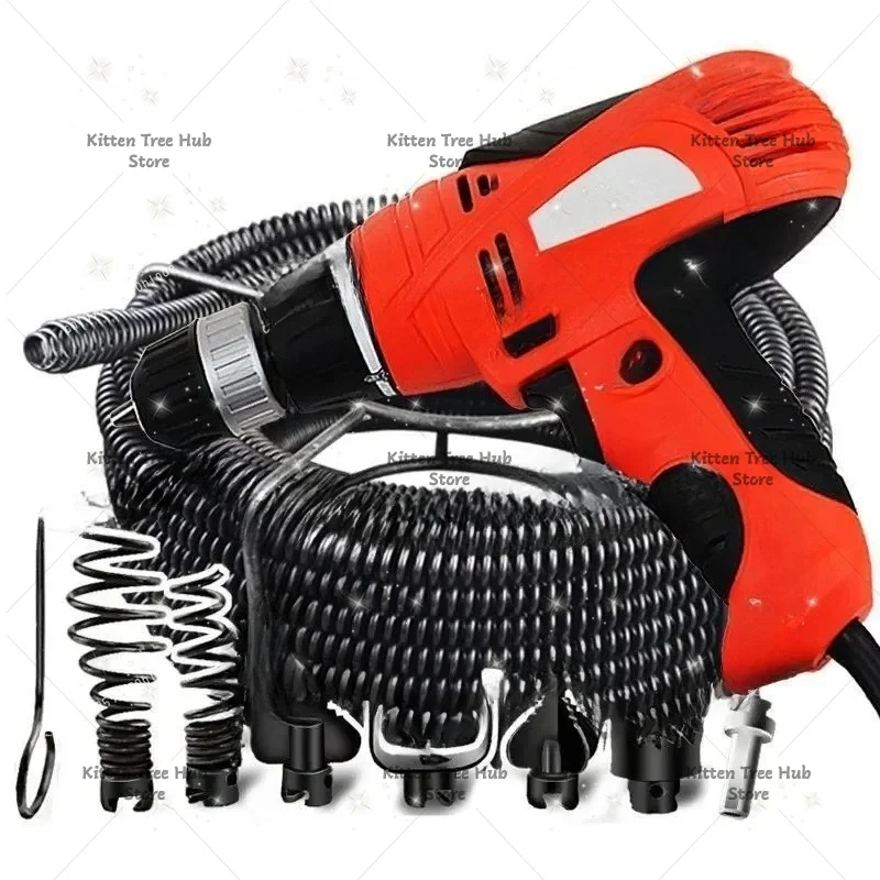 Professional Electric Drain Cleaner 16mm Dense Spring Drain Cleaner Automatic Pipe Blockage Remover