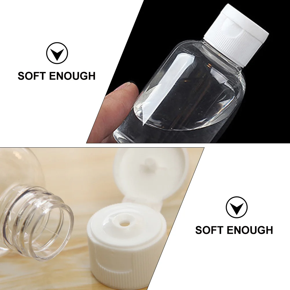 20 個旅行用詰め替え可能なスクイーズボトルポータブル漏れ防止クラムシェルキャップ液体用透明プラスチックディスペンサーコンテナ
