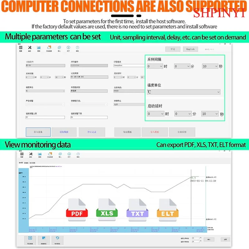 AIKESI RC-50/60 Data Logger USB Temperature Recorder Digital Thermograph for Pharmaceutical Use CE FCC ROHS