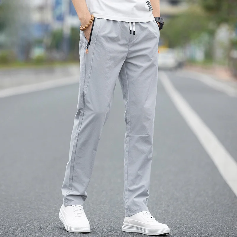 

Мужские повседневные брюки прямого кроя, эластичные, модные, летние, спортивные, длинные, молодежные, Vitali Sle, против морщин