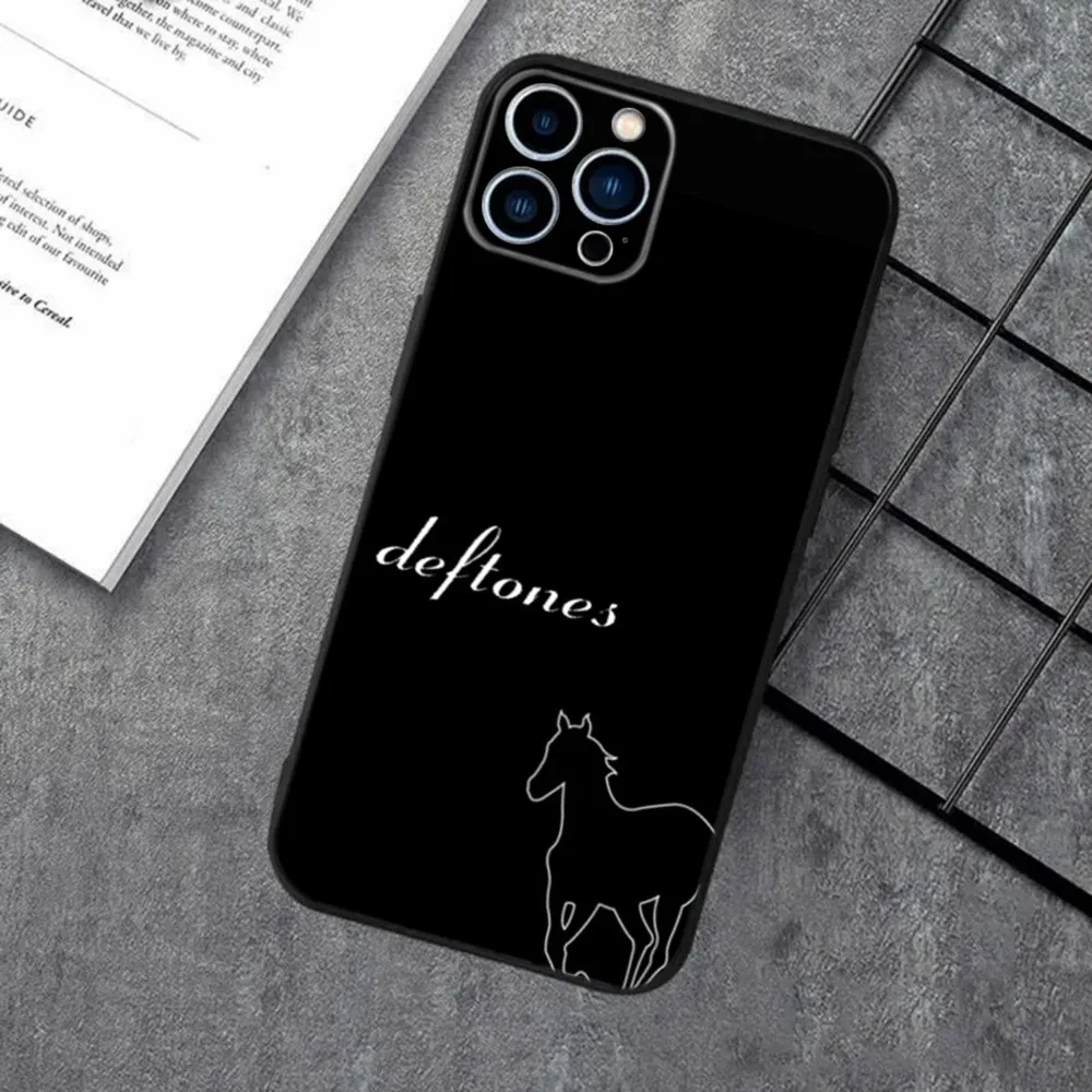 Band D-Deftones Phone Case For Apple iPhone 15,14,13,12,11,XS,XR,X,8,7,Pro,Max,Plus,mini Silicone Black Cover