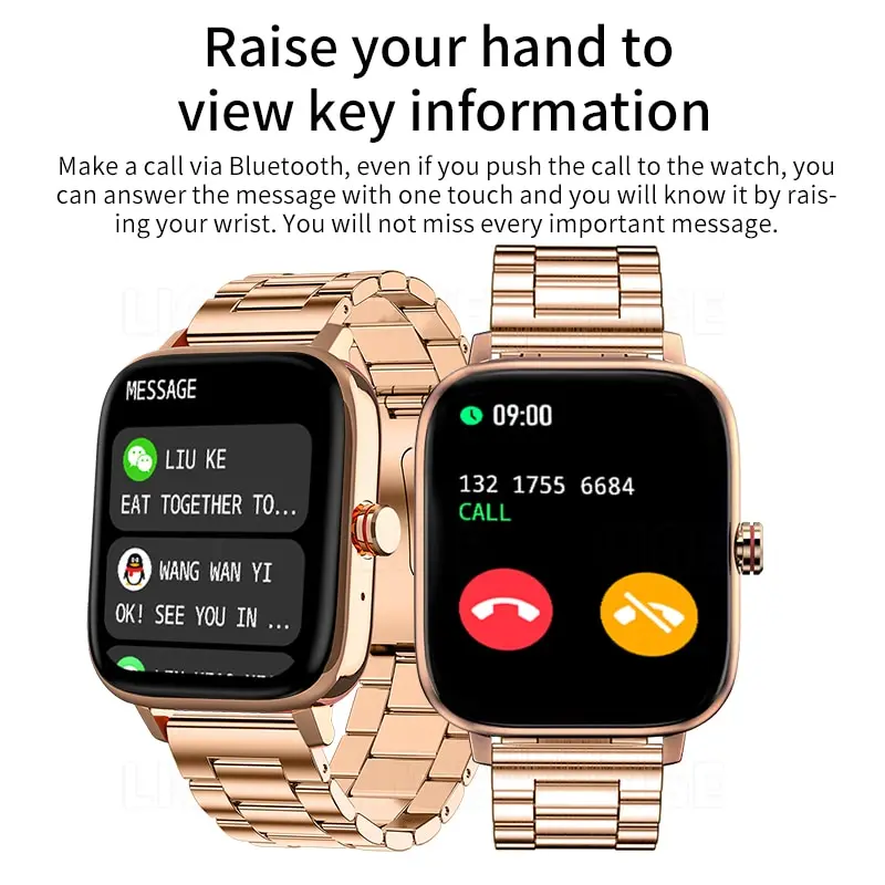 LIGE męski inteligentny zegarek damski niestandardowy smartwatch z tarczą dla mężczyzn Android IOS wodoodporne zegarki Bluetooth bransoletka w pełni dotykowy zegar człowiek