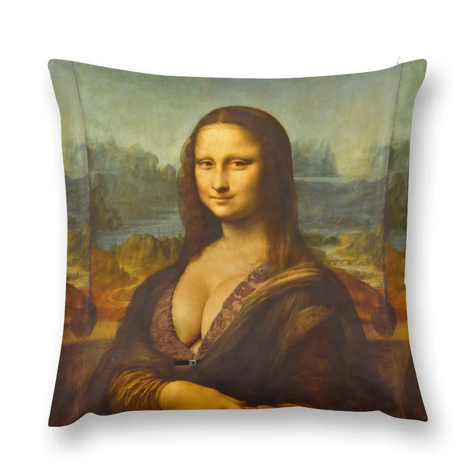 

Mona Lisa Big Boobs Parody Throw Pillow Ornamental Pillow luxury sofa pillows covers for pillows pillow