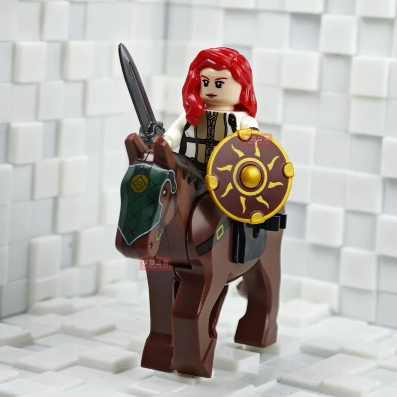 Battle Five Armies mit Schwert Rohan mit Pferd Bausteine Modell Ziegel Mini Action Spielzeug Figuren Spielzeug Geschenk für Kinder MOC