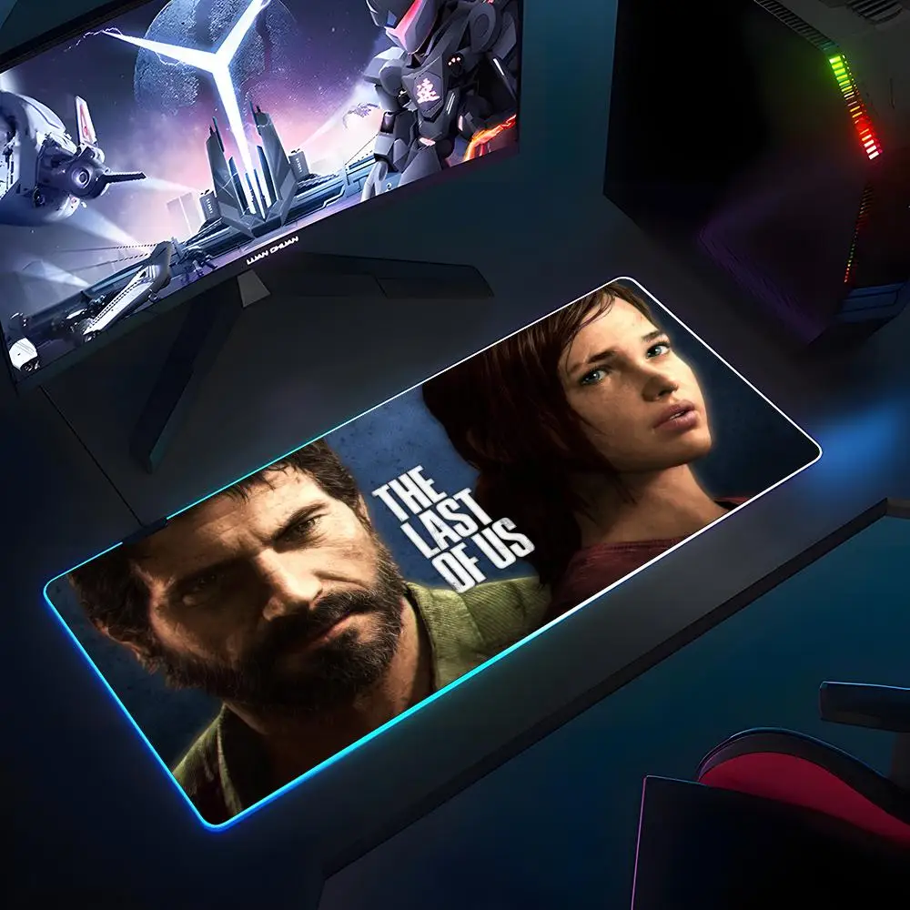 

Коврик для мыши в стиле аниме The Last Of Us, резиновый противоскользящий коврик для клавиатуры с RGB-подсветкой, 40x90 см, коврик для мыши, игровые аксессуары, XXL, офисный компьютерный коврик