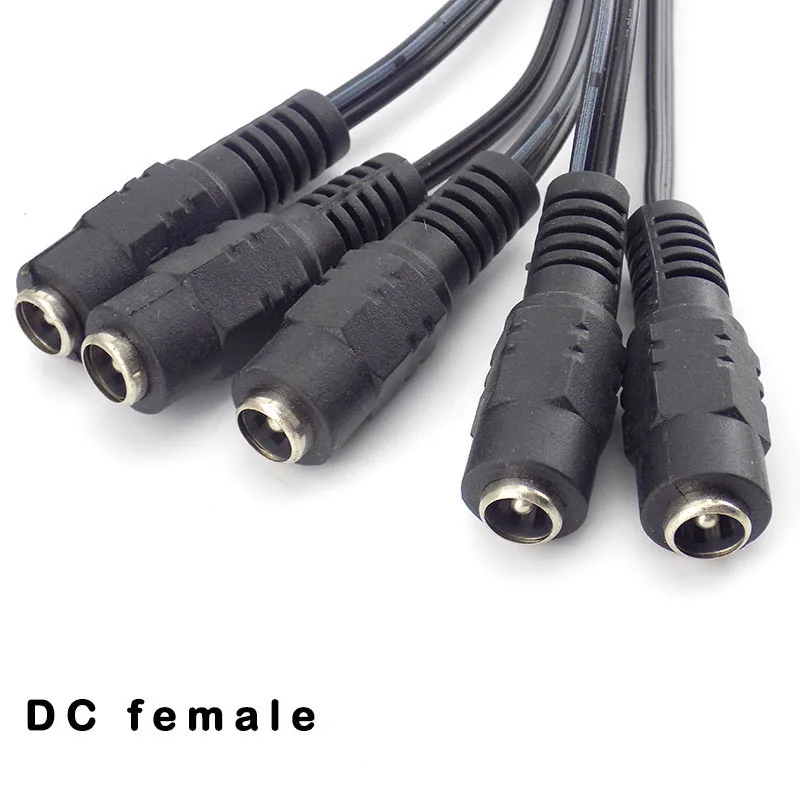 Kabel konektor steker betina jantan DC 12V untuk kamera CCTV Adaptor kabel ekstensi catu daya DC lampu strip led 5.5mmX2.1mm E1