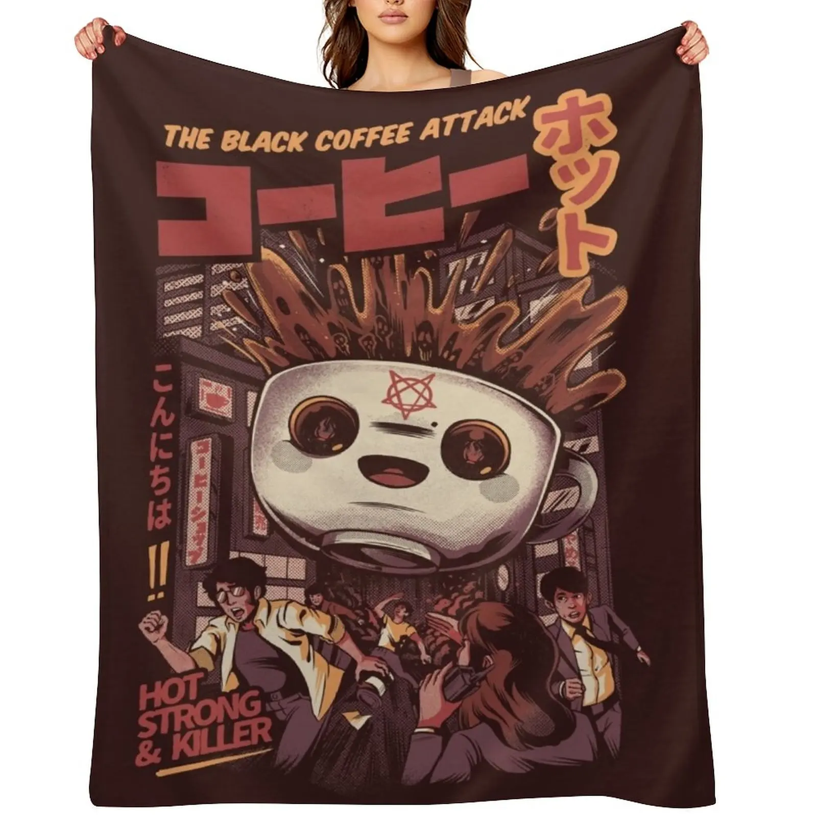 

Black magic coffee Throw Blanket Baby Plaid on the sofa Soft Plush Plaid Summer Beddings Blankets