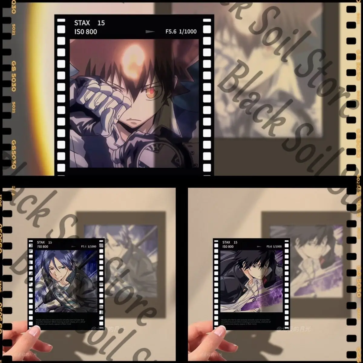 Anime HITMAN REBORN Sawada Tsunayoshi Rokudou Mukuro Cosplay Doujin Light and Shadow Film Cartoon Transparent Card Collections
