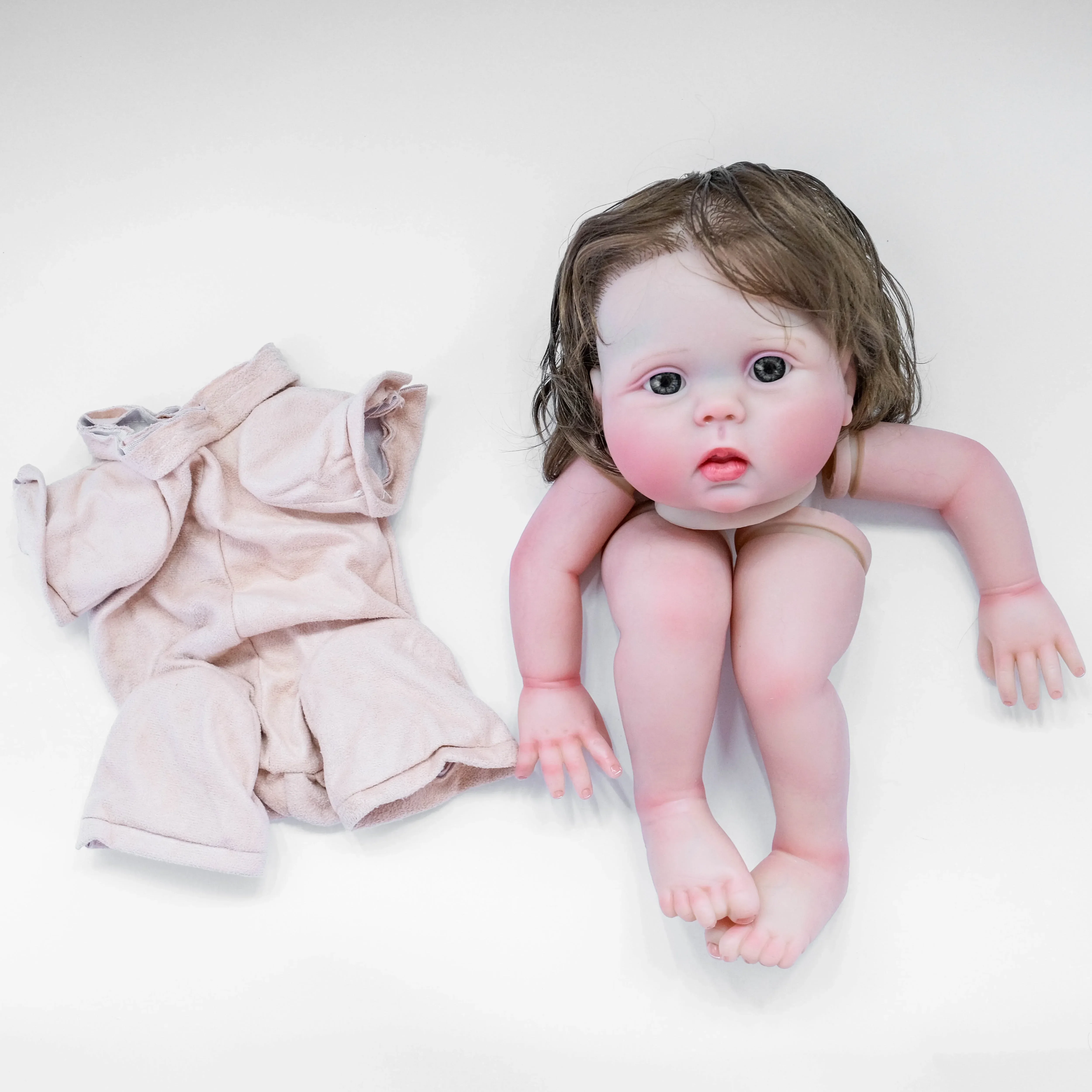 NPK 20i''Kit de muñeca sin terminar hecho a mano, ya pintado, Lucy Awake DIY, piezas de muñeca realistas ya pintadas, lindos juguetes DIY